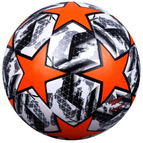 Size 5 High Quality Soccer Ball Champions League Orange Black White