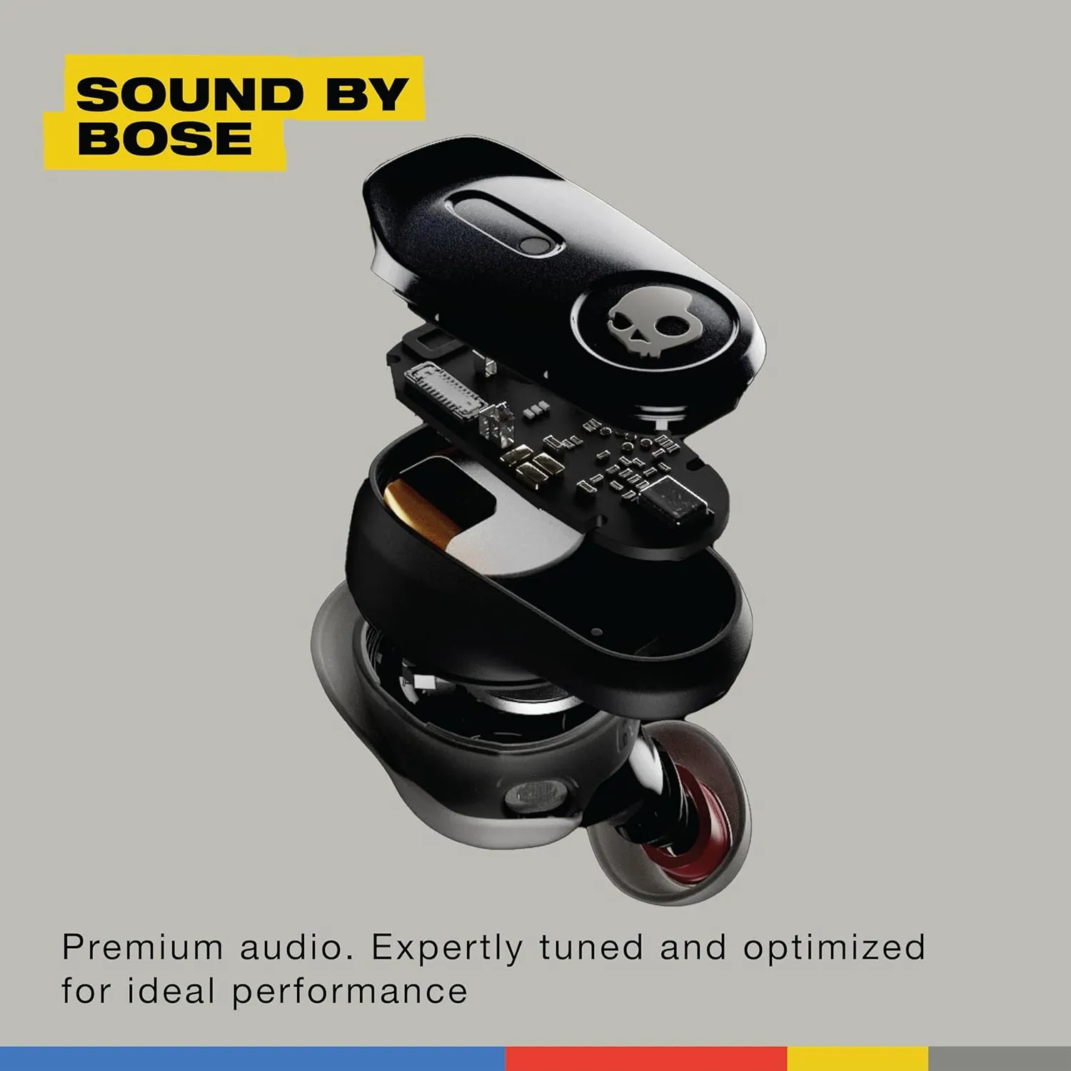 Skullcandy Method 360 ANC Wireless Earbuds, Sound by Bose, Bluetooth Headphones, Premium Noise Cancelling, Up to 40 Hrs Battery, Sweat and Water Resistant, Microphone for iPhone Android - True Black