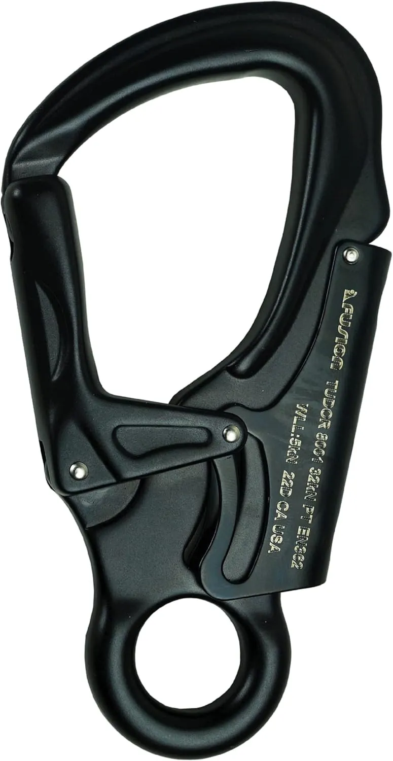 Snap Auto Locking Carabiner 32KN - Fusion Climb Tudor - Professional Rock Climbing Carabiner - Heavy Duty Steel Clip - Snap Locking Carabiner for Climbing, Rappelling, D Shaped - UIAA ANSI Compliant