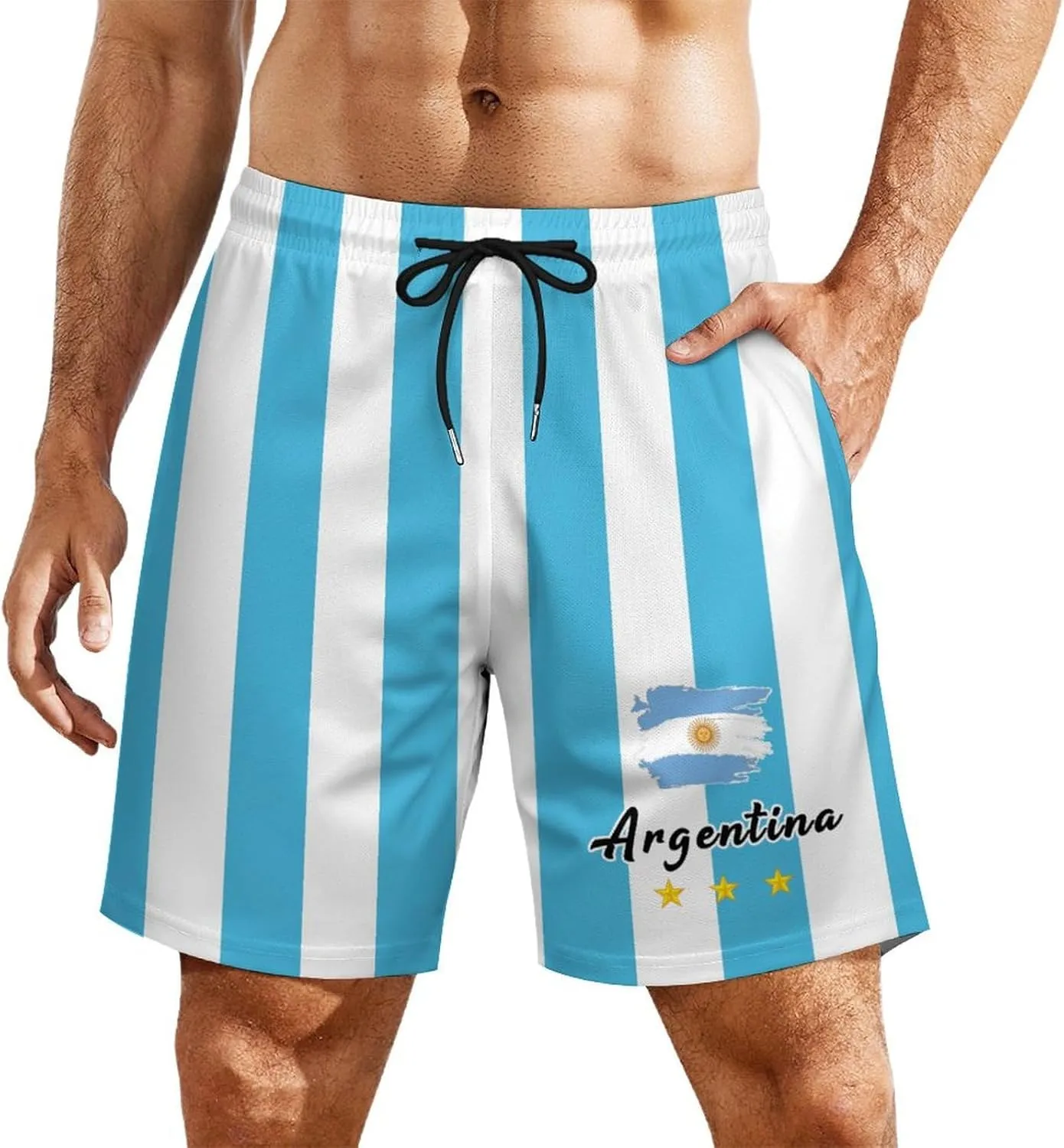 Soccer National Team Shorts, Soccer Flag Beach Trunks Swim Hawaii Training Shorts for Fans Gifts Men S-2XL