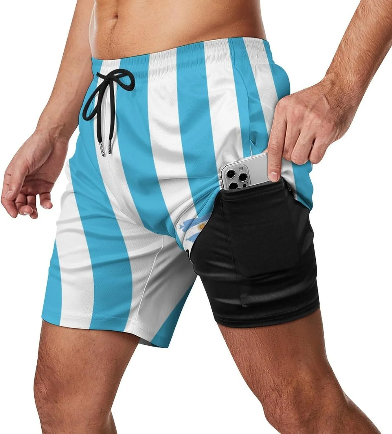 Soccer National Team Shorts, Soccer Flag Beach Trunks Swim Hawaii Training Shorts for Fans Gifts Men S-2XL