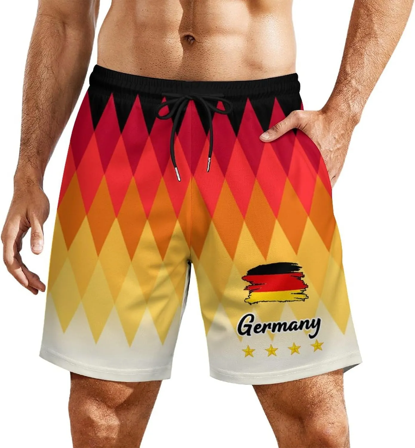 Soccer National Team Shorts, Soccer Flag Beach Trunks Swim Hawaii Training Shorts for Fans Gifts Men S-2XL