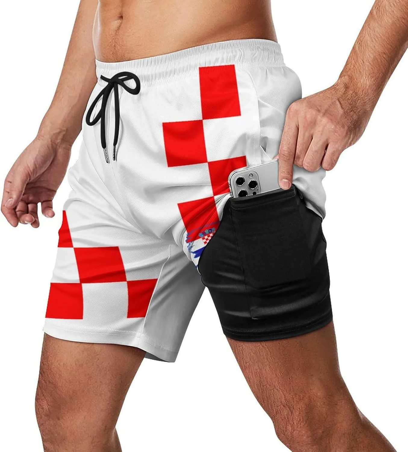 Soccer National Team Shorts, Soccer Flag Beach Trunks Swim Hawaii Training Shorts for Fans Gifts Men S-2XL
