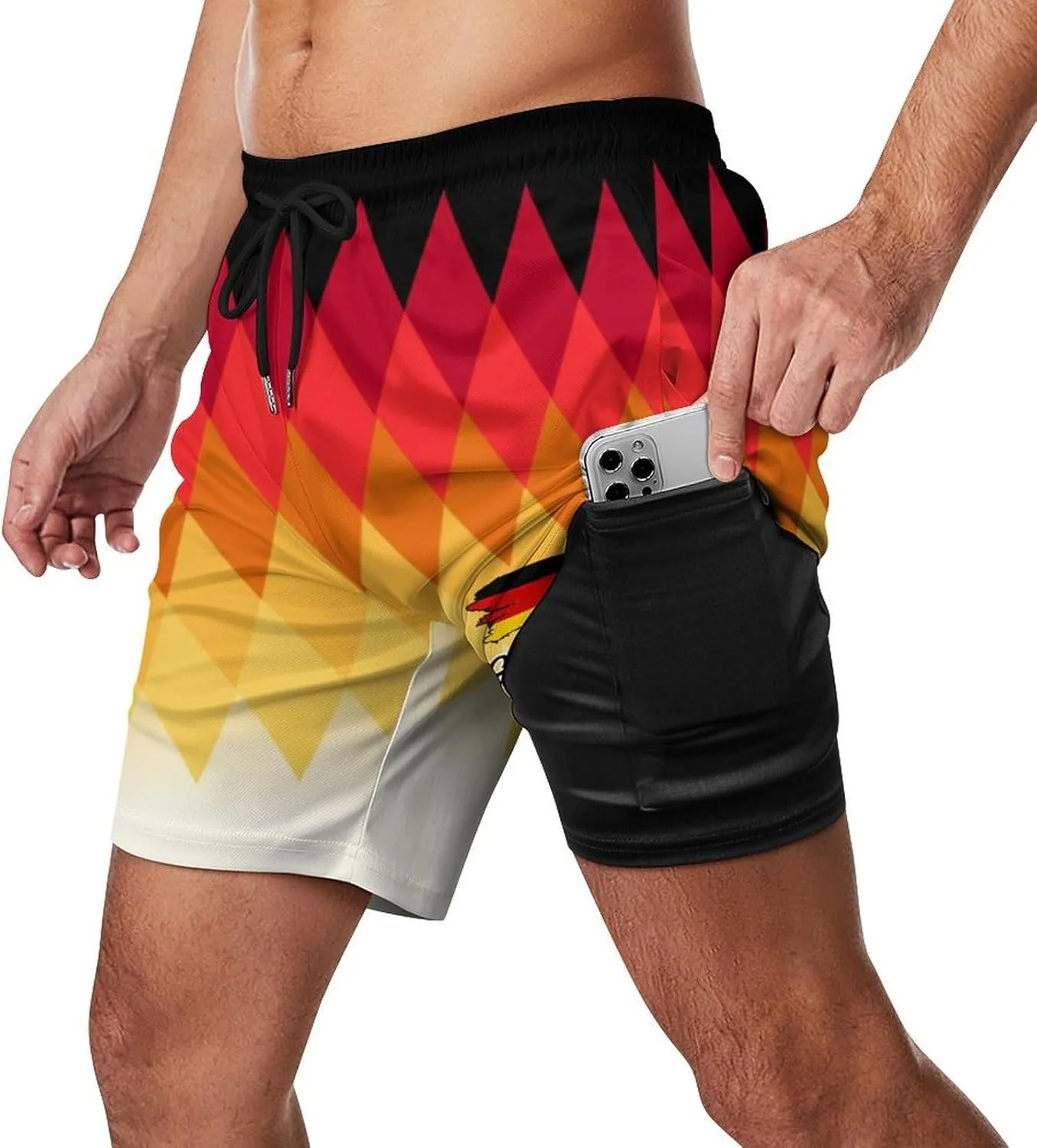Soccer National Team Shorts, Soccer Flag Beach Trunks Swim Hawaii Training Shorts for Fans Gifts Men S-2XL