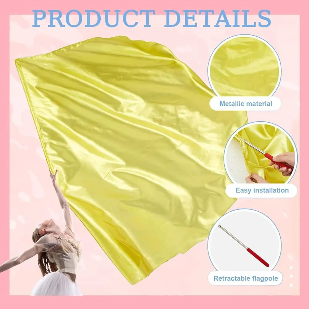 Soft Worship Wings - 1 Piece Belly Dance Flag and Stick Wing for Praise Performance Props (Gold)