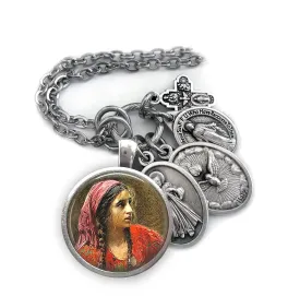 St. Sara La Kali Keychain, Necklace or Clip, Patron Saint of Roma, Romani People, Gypsies