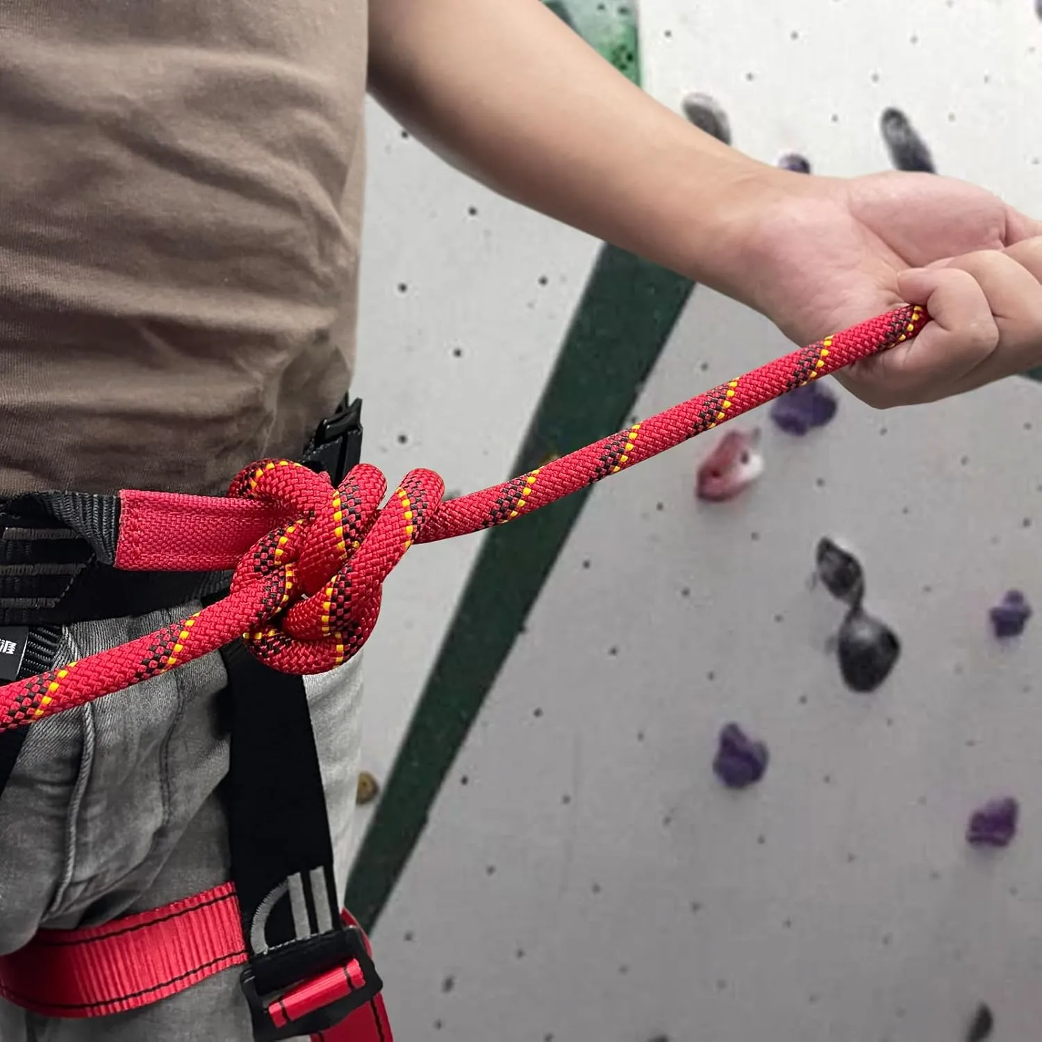 Static Climbing Rope 10.5mm UIAA Static Line Rappelling Rope Nylon Kern Mantle Rope for Escape Rope Rock Climbing, Mountain Tree Climbing, Hauling, Rescue