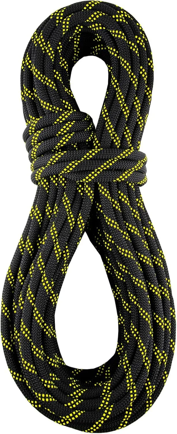 Static Climbing Rope 10.5mm UIAA Static Line Rappelling Rope Nylon Kern Mantle Rope for Escape Rope Rock Climbing, Mountain Tree Climbing, Hauling, Rescue