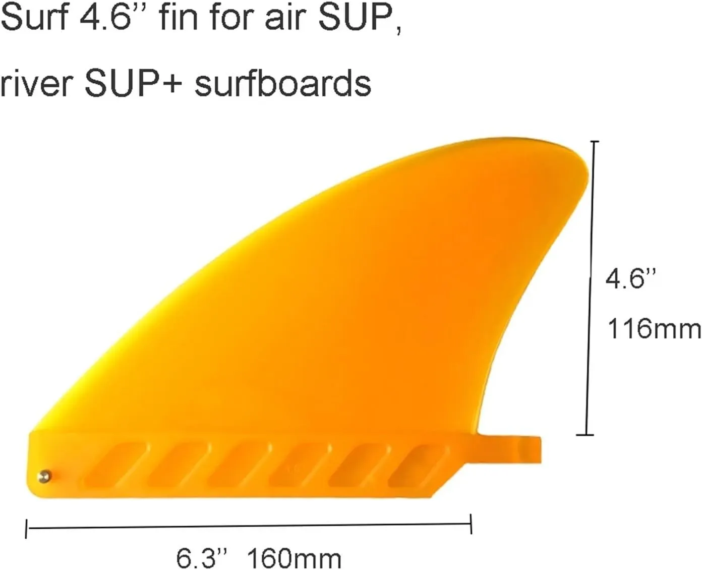Surfboard Fins 4.6 Inch Surf Fins Surfboard Fin Soft Flex Center Fin Long Board Fin Air Sup Long Board Surfboard Inflatable Paddle Board Surfing Accessories (Color : Orange)