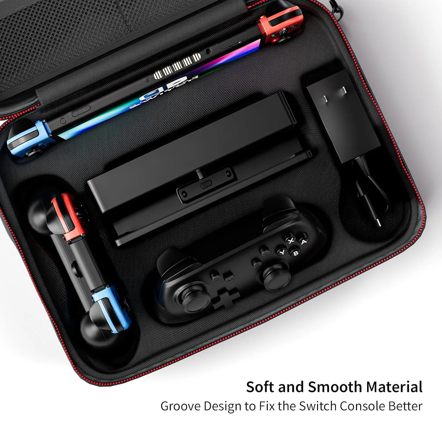 Switch Case for Nintendo Switch and Switch OLED Model, Portable Full Protection Carrying Travel Bag with 18 Game Cards Storage for Switch Console Pro Controller Accessories Green