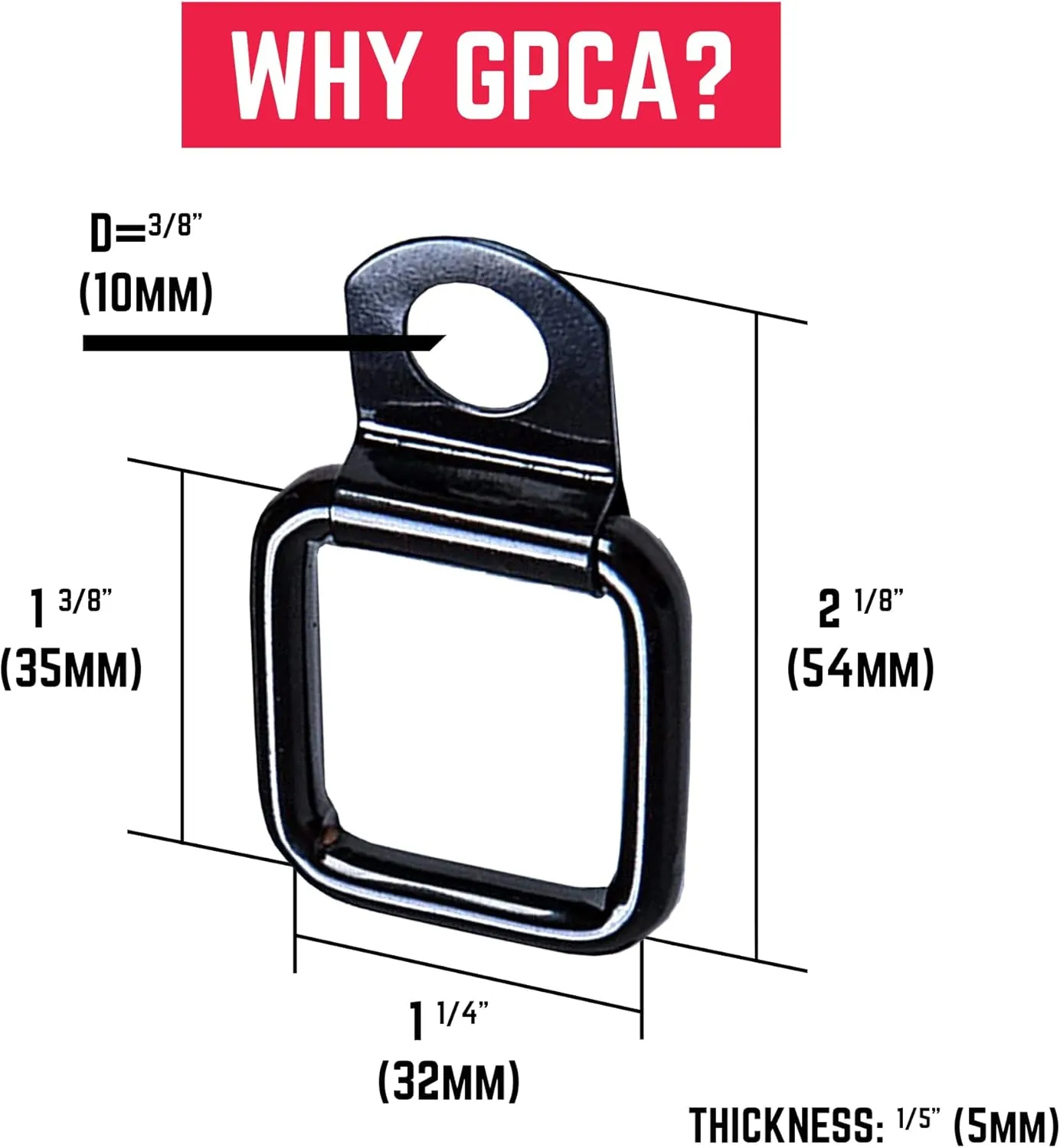 Tie Down D Ring Set, Easy-to-Install Truck Tie Downs, Compatible w/Cargo Cover Mounts, Heavy-Duty Bronco Accessories for Pickups, Trailers, Truck, Trailer, Camper, Boat and More, 8 Pack - GPCA