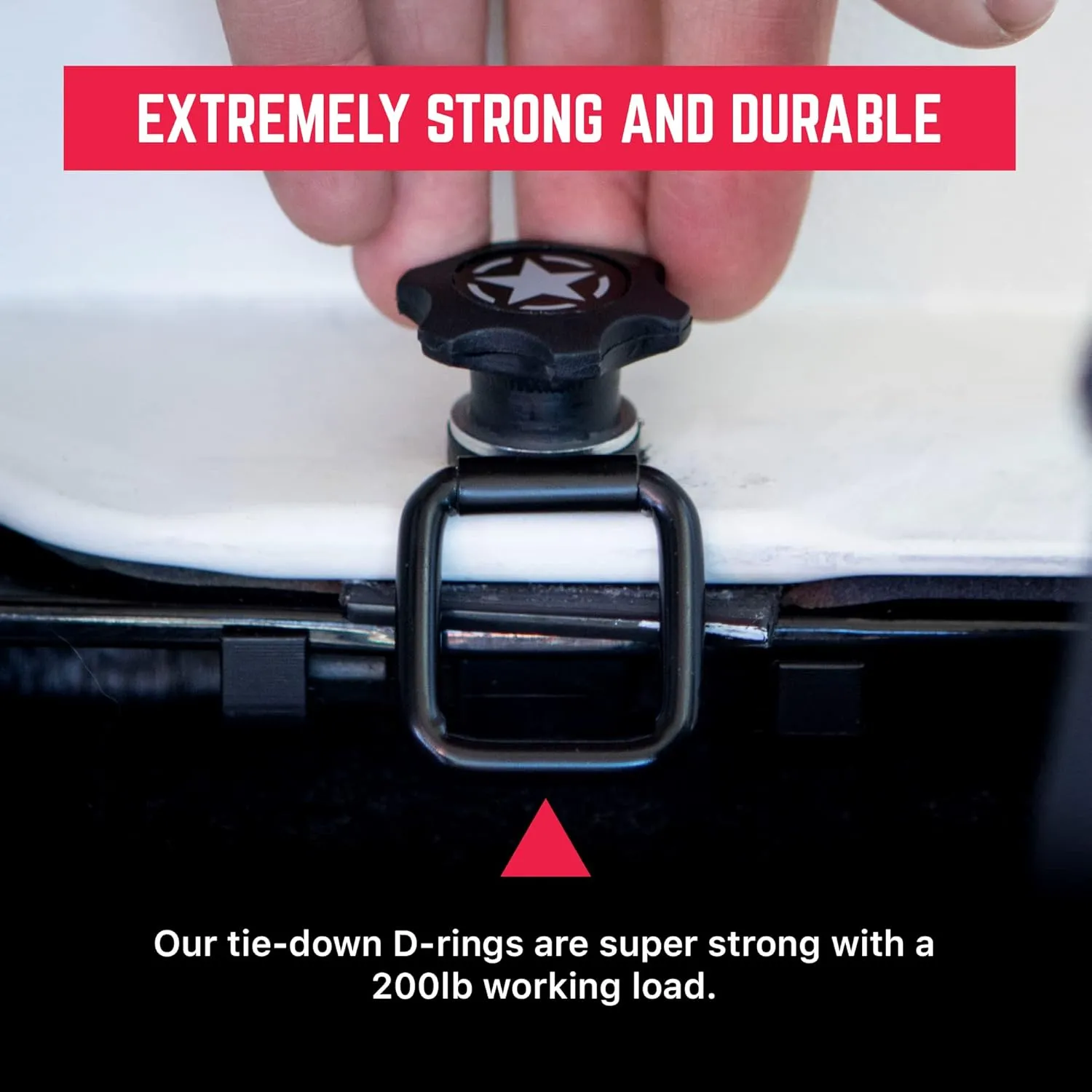 Tie Down D Ring Set, Easy-to-Install Truck Tie Downs, Compatible w/Cargo Cover Mounts, Heavy-Duty Bronco Accessories for Pickups, Trailers, Truck, Trailer, Camper, Boat and More, 8 Pack - GPCA