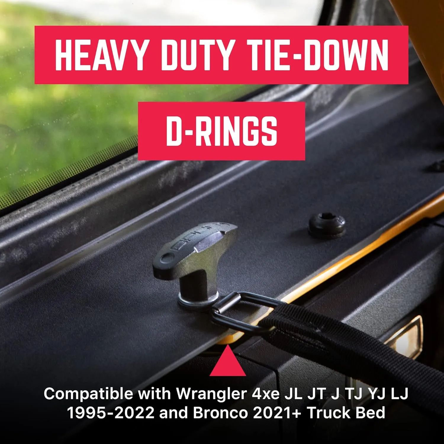Tie Down D Ring Set, Easy-to-Install Truck Tie Downs, Compatible w/Cargo Cover Mounts, Heavy-Duty Bronco Accessories for Pickups, Trailers, Truck, Trailer, Camper, Boat and More, 8 Pack - GPCA