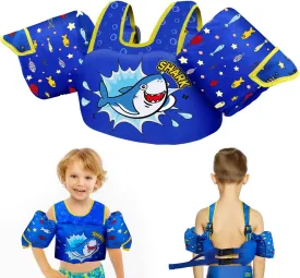 Toddler Swim Vest, Kids Swim Vest for 30-50 Pounds, Double Security Toddler Life Vest with Floats Arm Wing for Swimming, Life Jacket for Boys Girls Infant Baby Children in 3,4,5,6,7,8 yrs