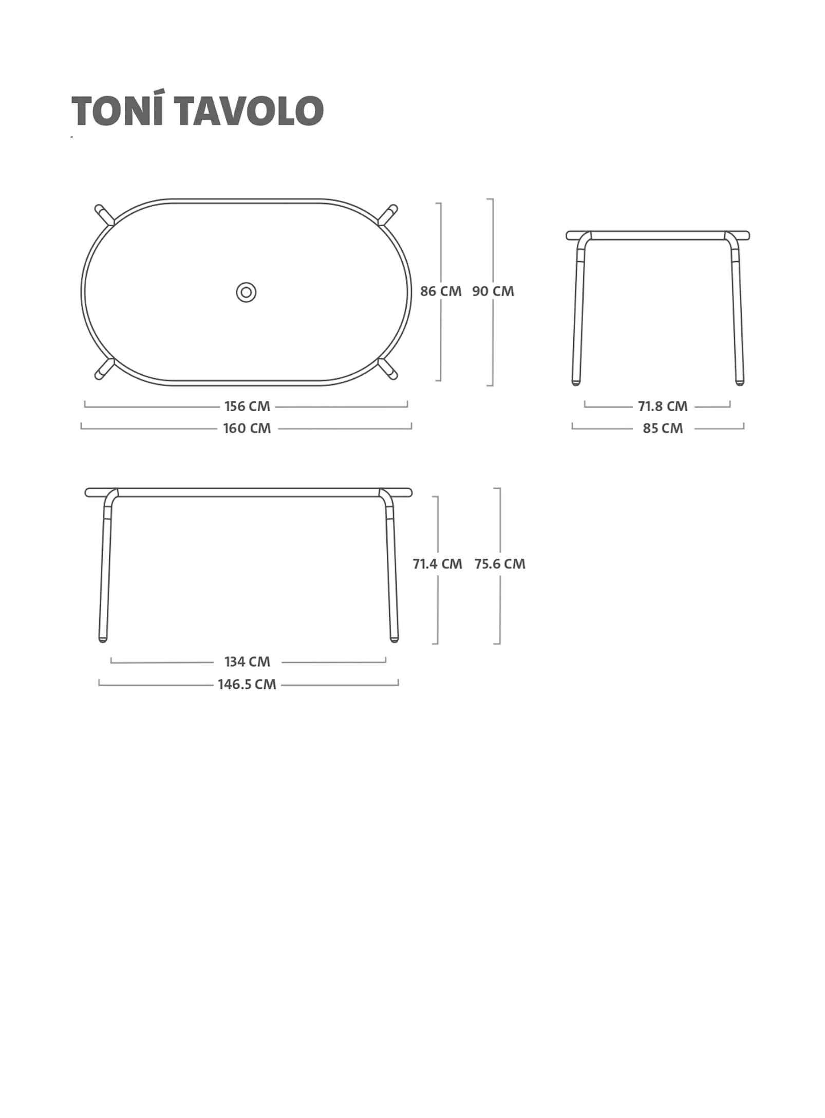 Toní Tavolo Outdoor Table<br> 6-places