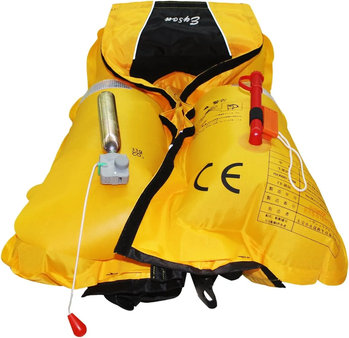 Top Safety Child Life Jacket with Whistle - Auto Inflatable Slim Lifejacket Life Vest PFD for Children Kids Youth - Boating Fishing Sailing Kayaking Surfing Swimming - Adjustable Life Saving Vest