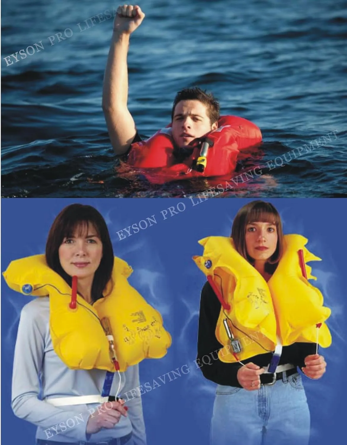 Top Safety Child Life Jacket with Whistle - Auto Inflatable Slim Lifejacket Life Vest PFD for Children Kids Youth - Boating Fishing Sailing Kayaking Surfing Swimming - Adjustable Life Saving Vest