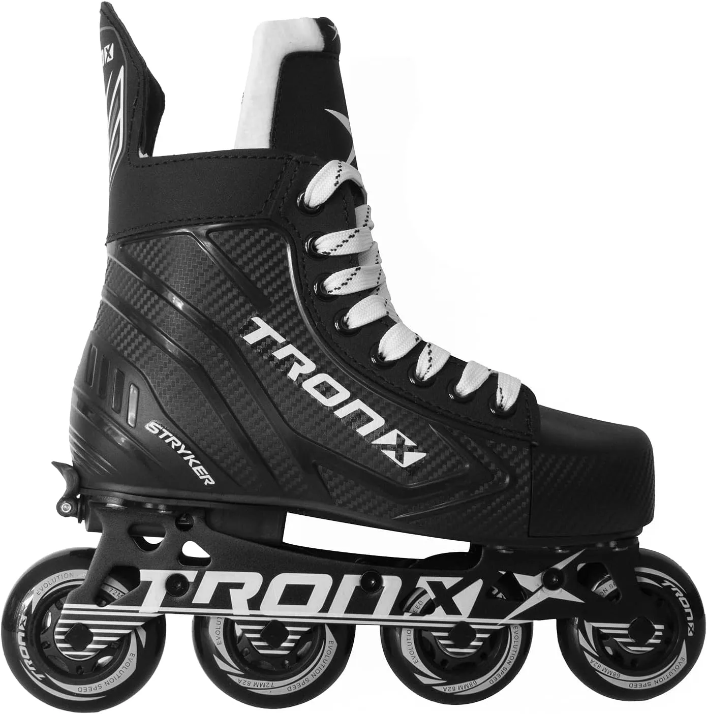 TronX Stryker Adjustable Senior Intermediate Junior Youth Roller Inline Hockey Skates, New for 2024