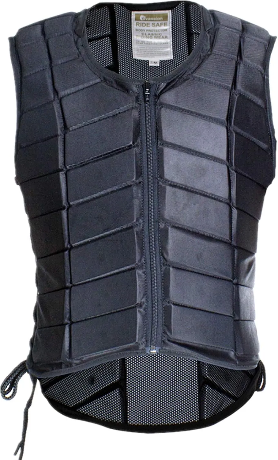 UNISTRENGH Equestrian Vest Professional Safety EVA Padded Horse Riding Vest Unisex Black Zipper Protector Gear Waistcoat