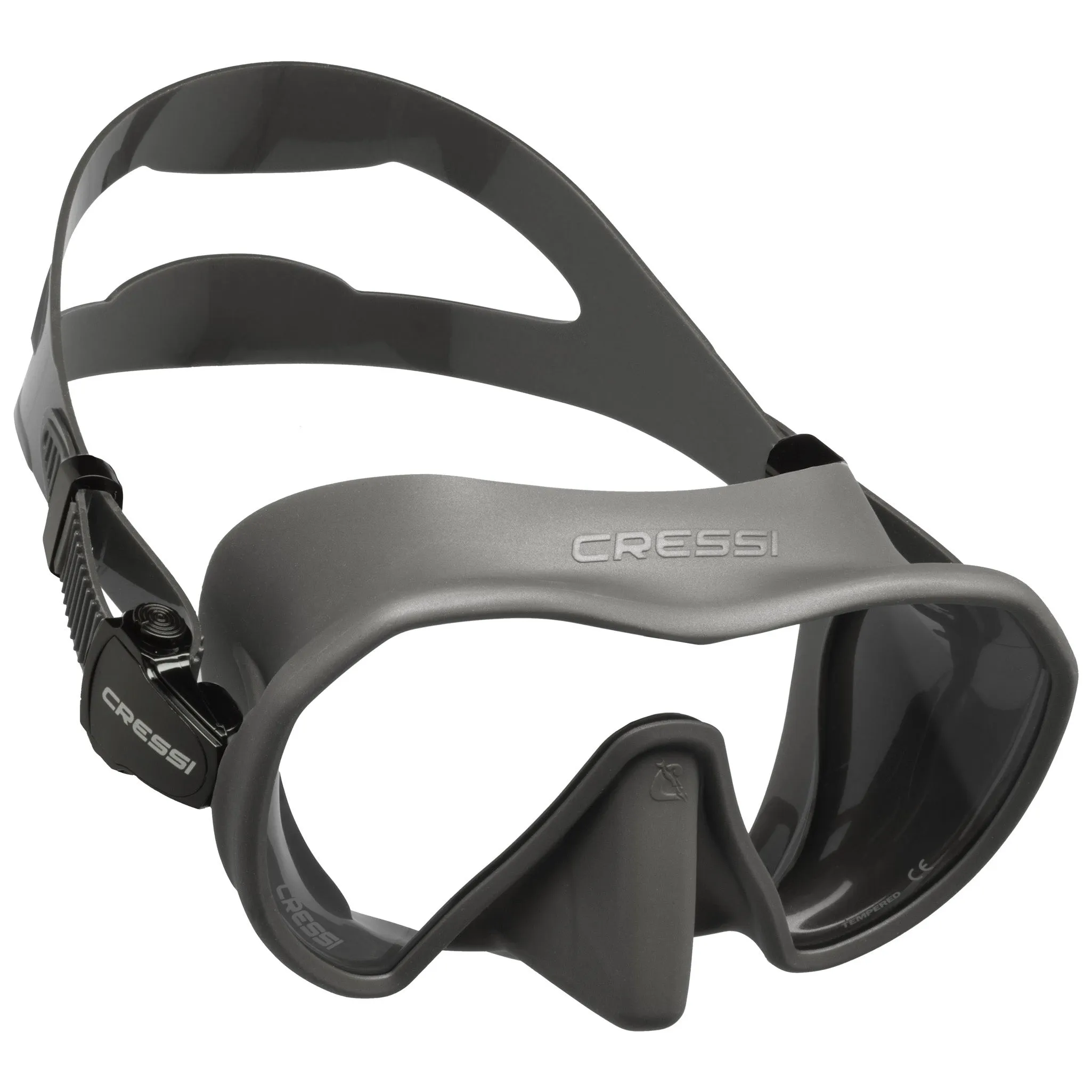Used Cressi Z1 Adult Frameless Scuba Diving Mask - Graphite/Graphite