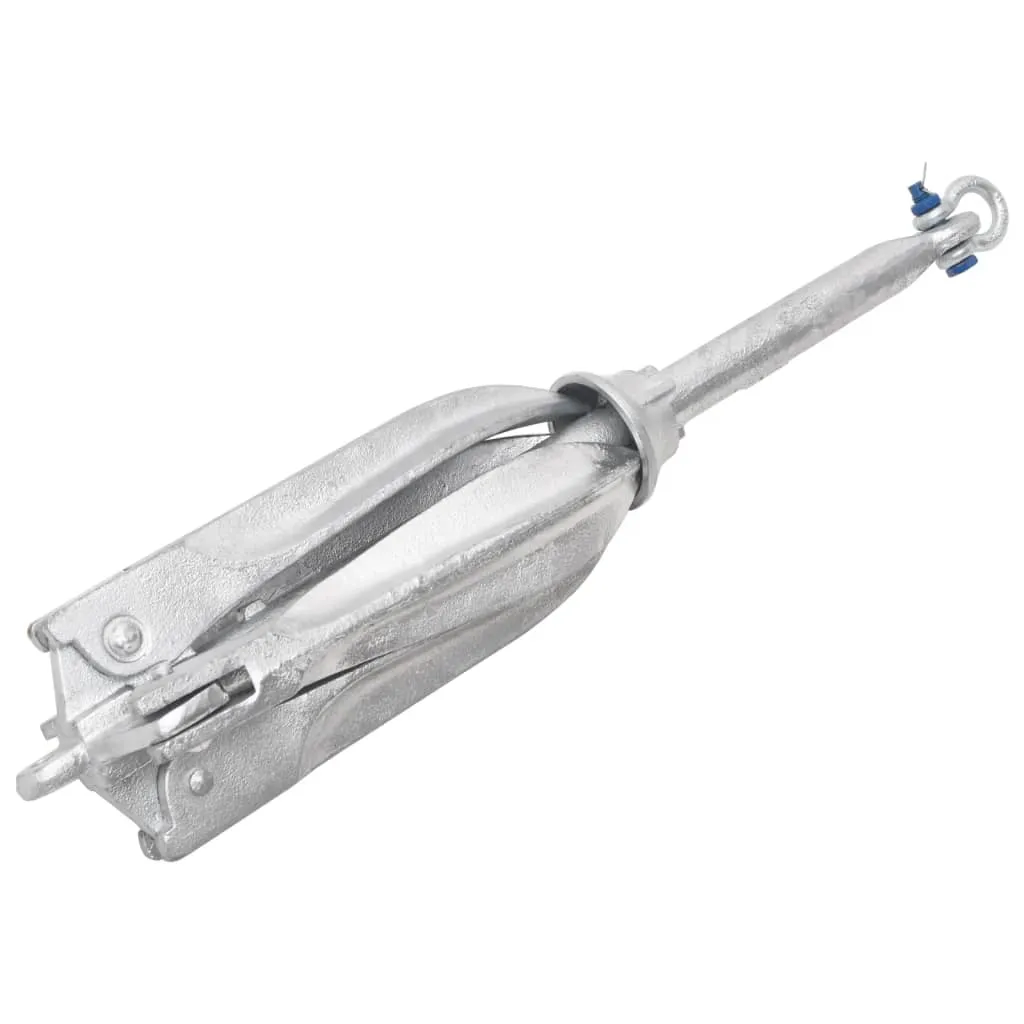 vidaXL Folding Anchor Silver 10 kg Malleable Iron