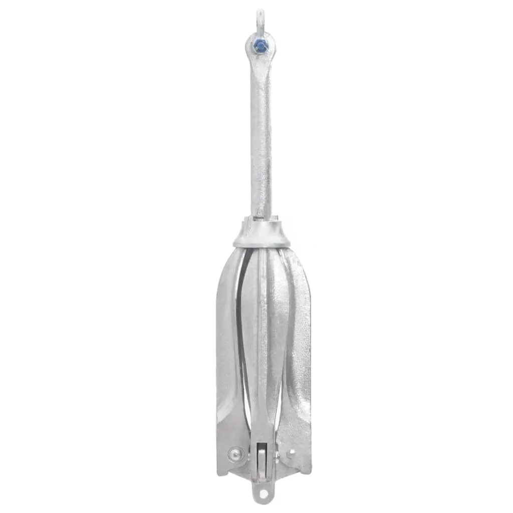 vidaXL Folding Anchor Silver 10 kg Malleable Iron