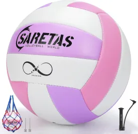 Volleyball,Beach Volleyball Official Size Outdoor/Indoor,Colorful Soft Volley Balls for Girls Youth Teens Practice Volleyballs with Pump Needles for Backyard,Middle School Volleyball