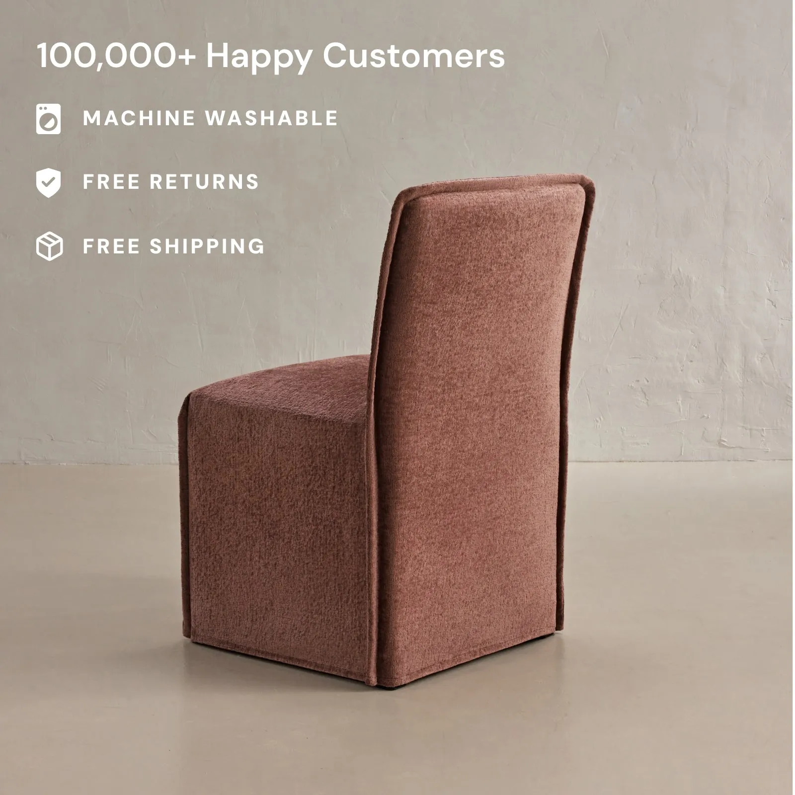 Washable Upholstered Dining Chair | 15” Back Height in Chestnut