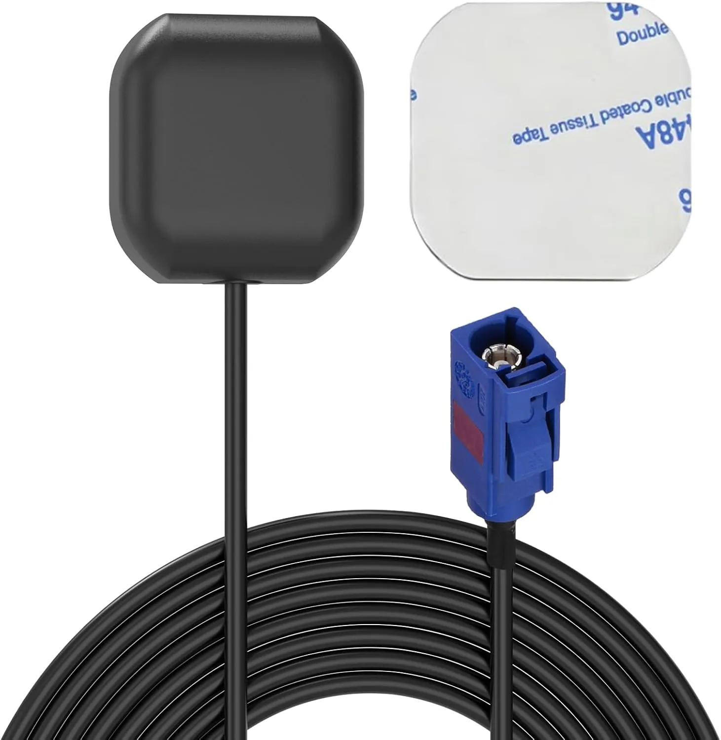Waterproof Vehicle Active GPS Navigation Antenna with Fakra C Blue Connector - Magnetic/Adhesive Mount Active GPS Antenna for Cars Trucks SUVs Navigation Radio Head Units