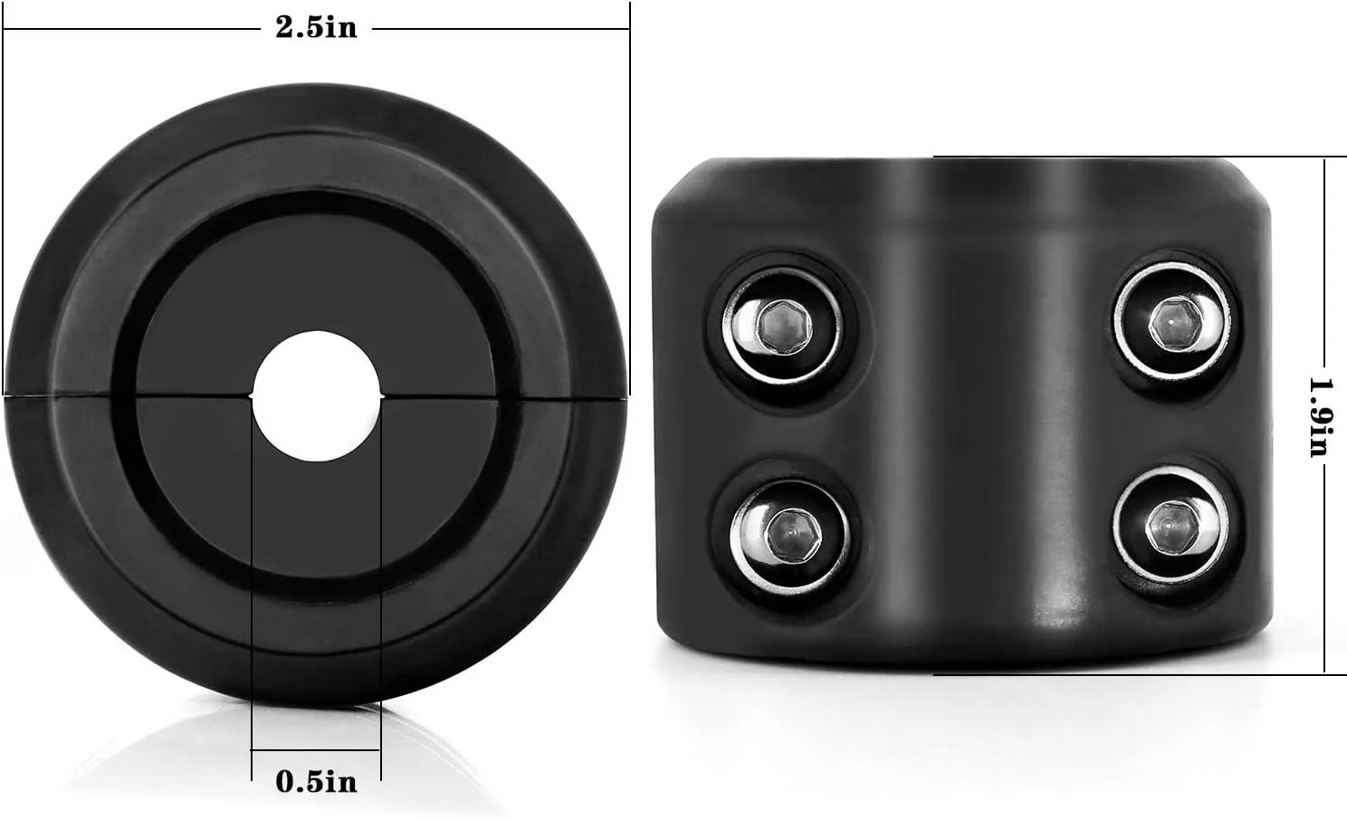 Winch Stopper for Cable. Truck UTV ATV Rubber Winch Cable Stopper, Protects Towing Hook, Synthetic Rope, Cable Line from Wear or Damage, Hawse, Bumper. Quick Installation with Tools. (Black)