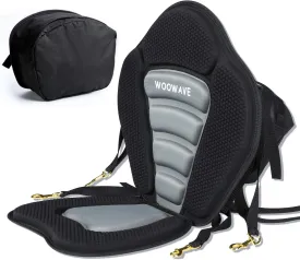 WOOWAVE Kayak Seat Padded Deluxe Paddleboard Seat Adjustable Boat Seat Cushioned Fishing Seat High Back Comfortable Backrest Support for Universal Sit