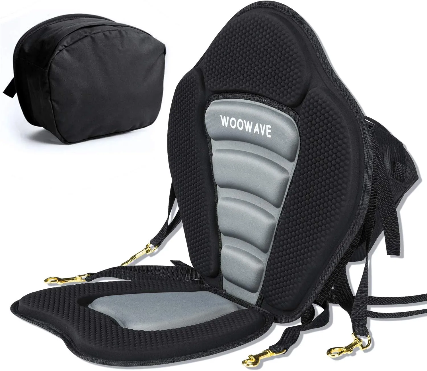 WOOWAVE Kayak Seat Padded Deluxe Paddleboard Seat Adjustable Boat Seat Cushioned Fishing Seat High Back Comfortable Backrest Support for Universal Sit
