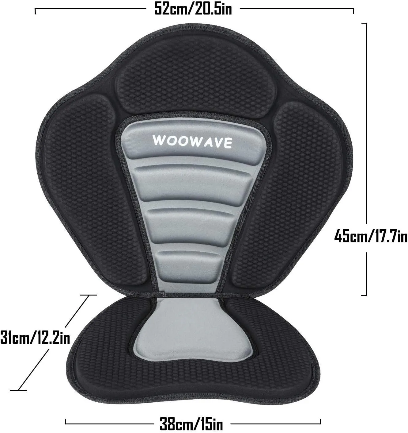WOOWAVE Kayak Seat Padded Deluxe Paddleboard Seat Adjustable Boat Seat Cushioned Fishing Seat High Back Comfortable Backrest Support for Universal Sit