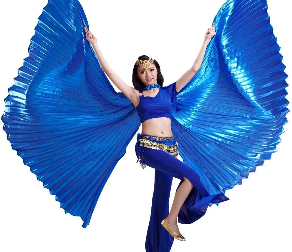 Wuchieal Women's Egyptian Egypt Belly Dance Costume Bifurcate Isis Wings