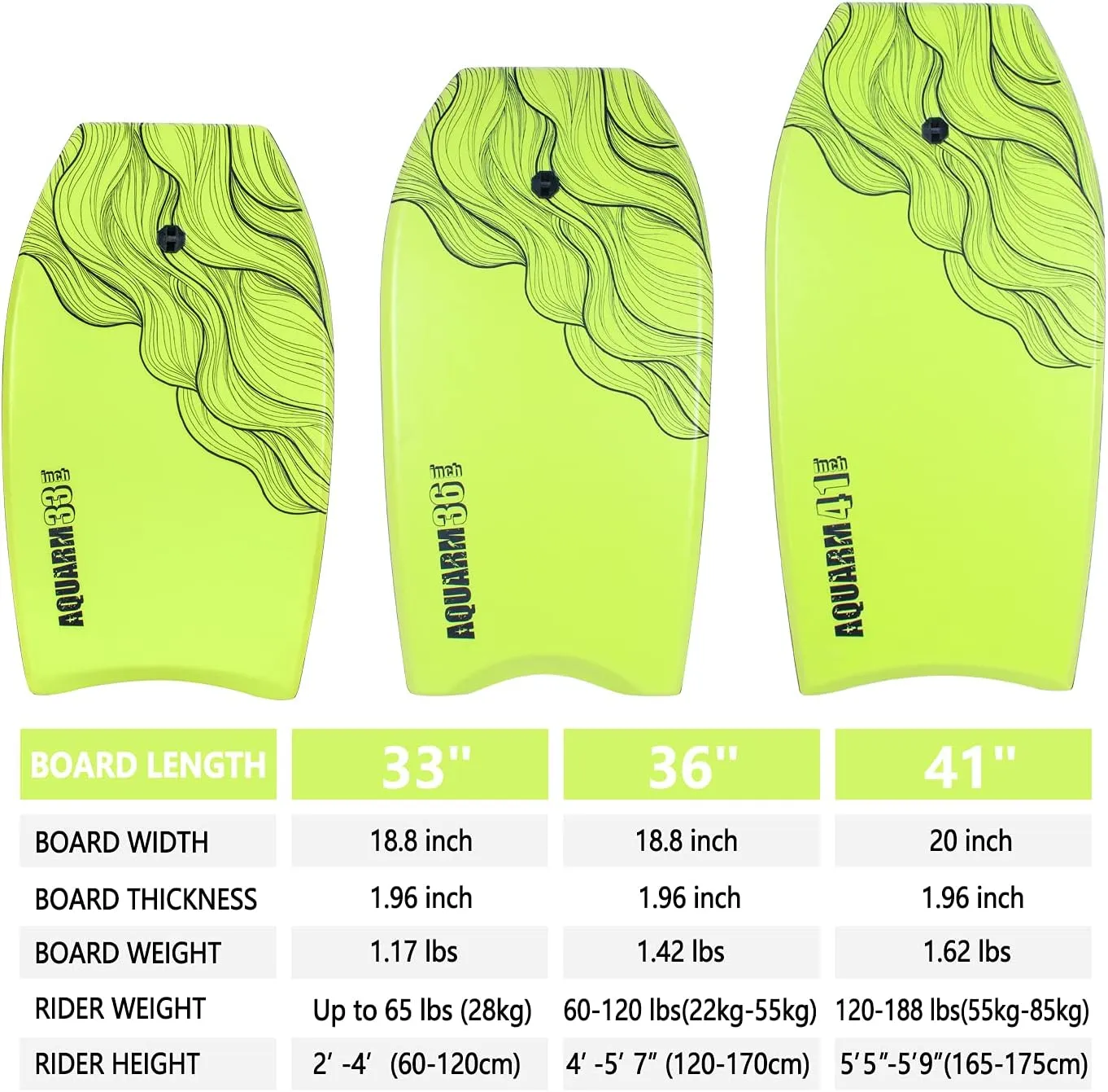XPE Bodyboard 33-inch/36-inch/41-inch Bodyboarding with Premium Wrist Leash and Fin Tethers, Super Lightweight & Slick Bottom Perfect Surfing for Kids Teens and Adults