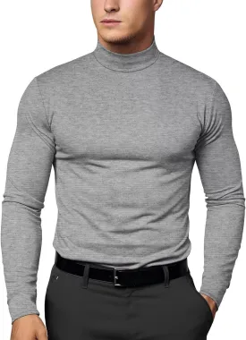 Zengjo Mock Turtleneck Thermal Undershirt Mens Long Sleeve Baselayer Shirts