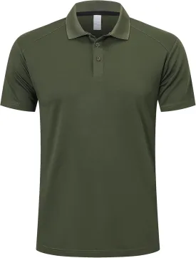 ZENGVEE Mens Polo Shirts Moisture Wicking Short Sleeve Performance Quick Dry Athletic Golf Shirts