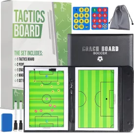 ZPU Dry Erase Coaching Board, Magnetic Coaches Clipboards, Portable Foldable Tactics Board with Dry Erase Marker Pen and Magnets  Basketball, Football, Soccer, Hockey